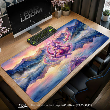 Mewtwo Mew Meditation Mouse Pad - Pokemon Desk Mat