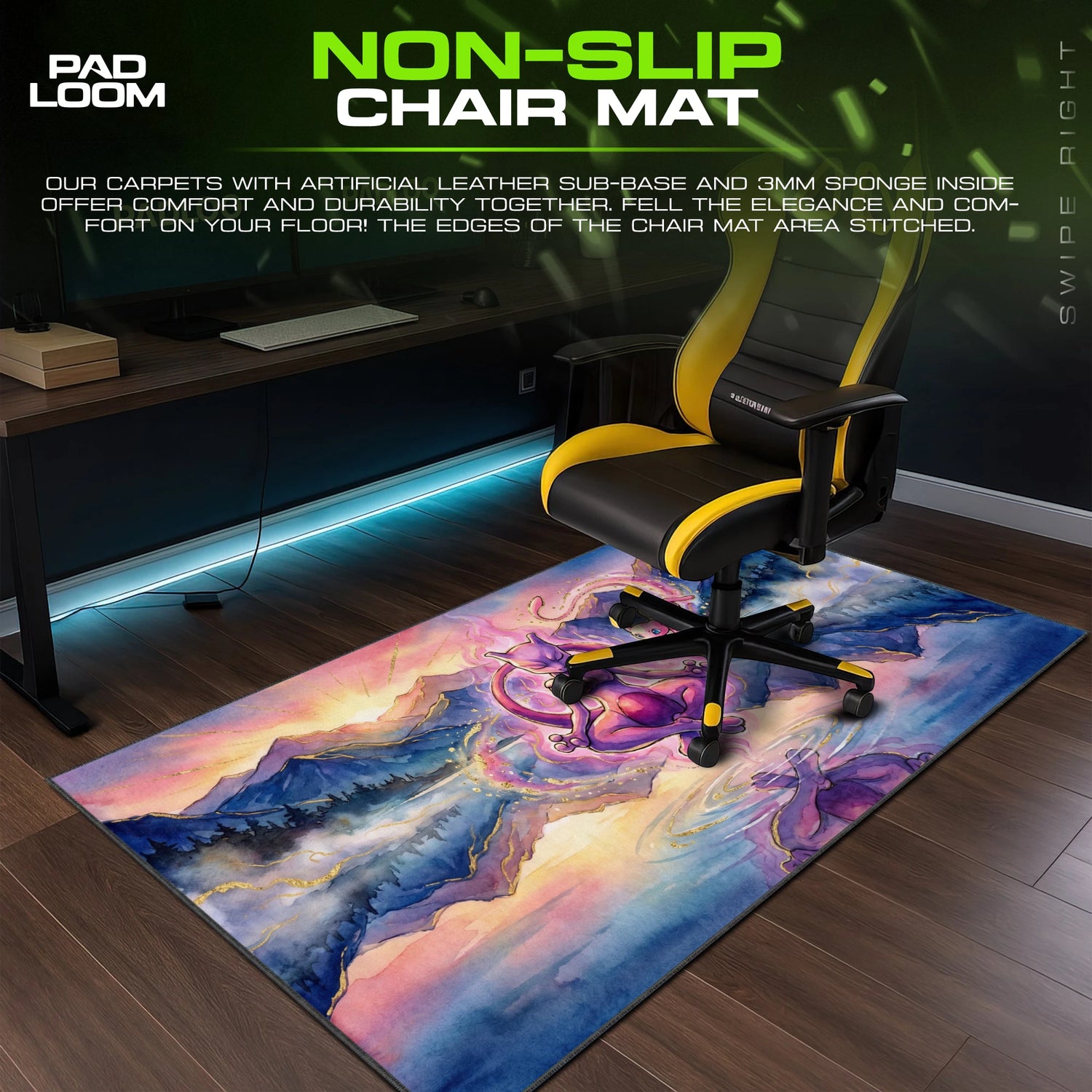 Mewtwo Mew Meditation Mouse Pad - Pokemon Desk Mat