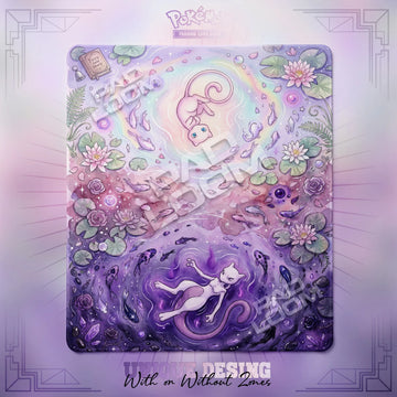 Mewtwo Mew 2-player Pokemon TCG playmat, 24x28 in duel mat design