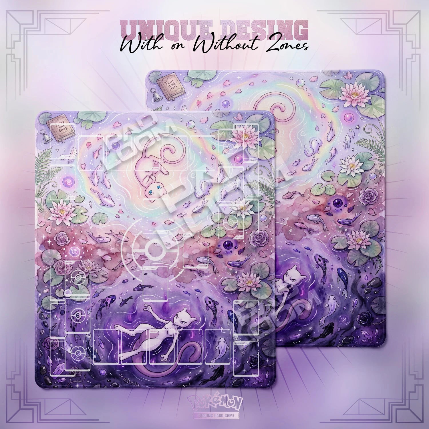 Mewtwo Mew Playmat - 2 Player Pokemon TCG Mat