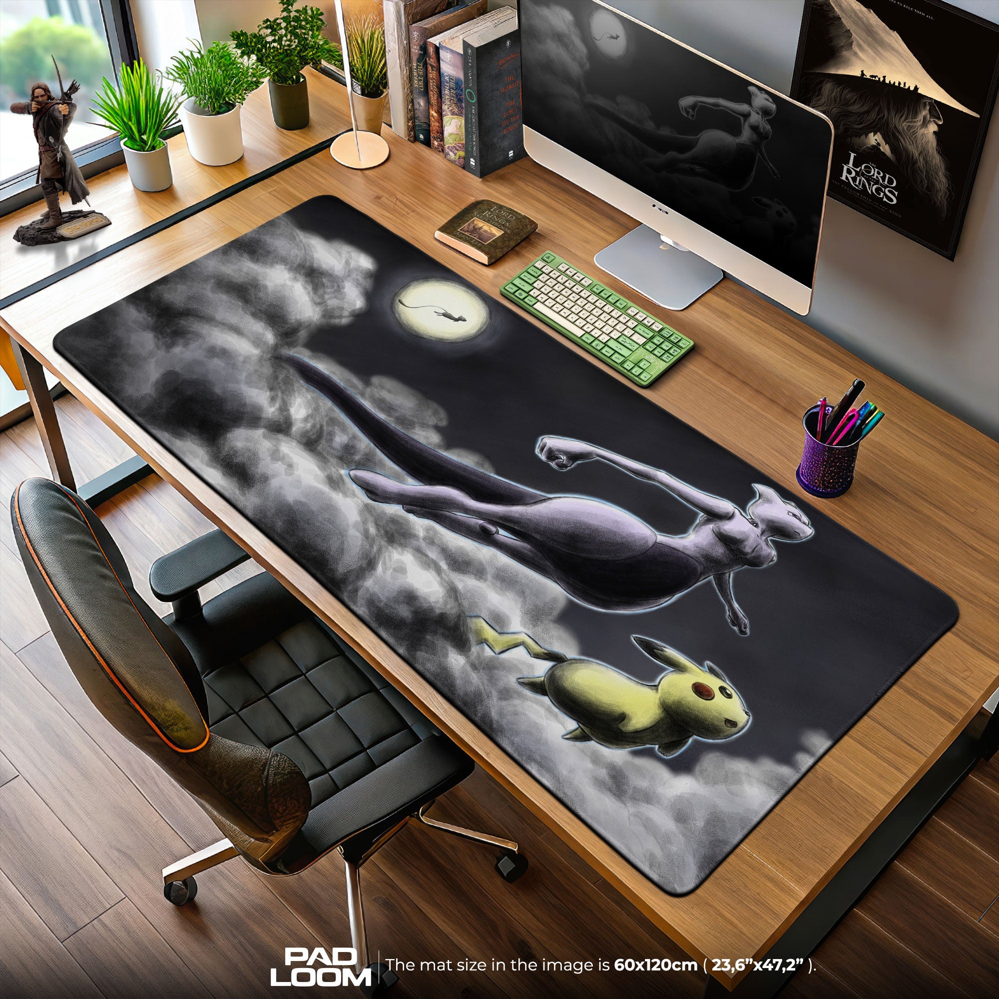 Mewtwo Mouse Pad, Moonlit Sky Pokémon Gamer Desk Mat