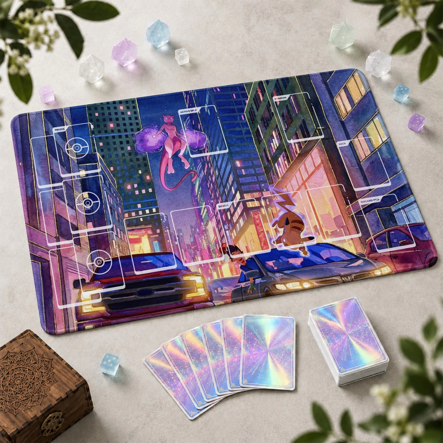 Mewtwo Neon Playmat - Pokemon TCG Mat
