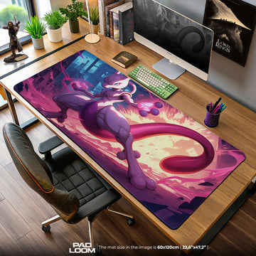Mewtwo Psychic Shock Mouse Pad, Pokémon Power Surge Gaming Desk Mat
