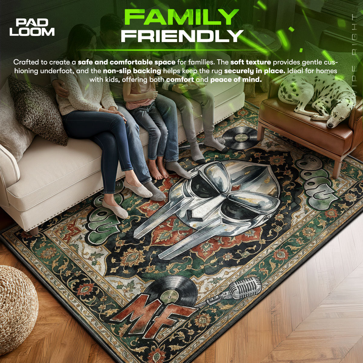 MF area rug showing full home decor artwork
