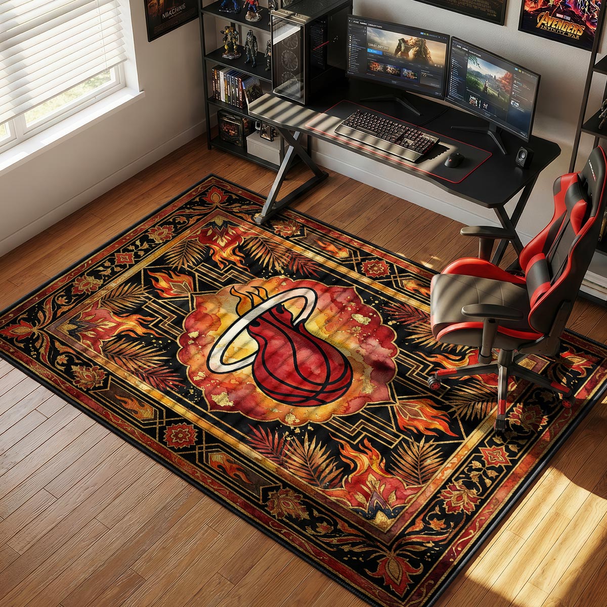 Miami Heat Flame Hypebeast Floor rug — main product view