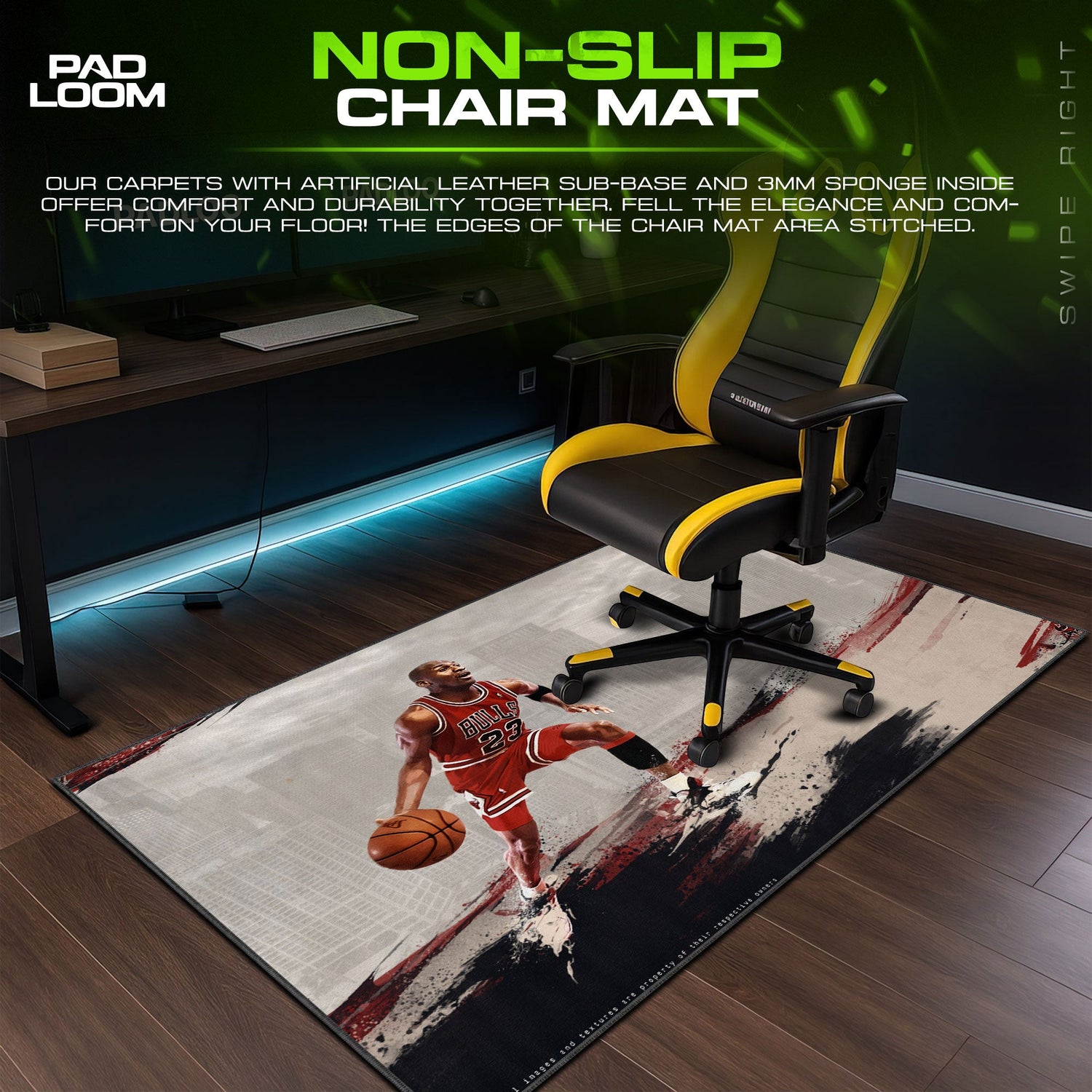 Michael Jordan City Mouse Pad, Pop Culture Chicago Gaming Desk Mat Padloom