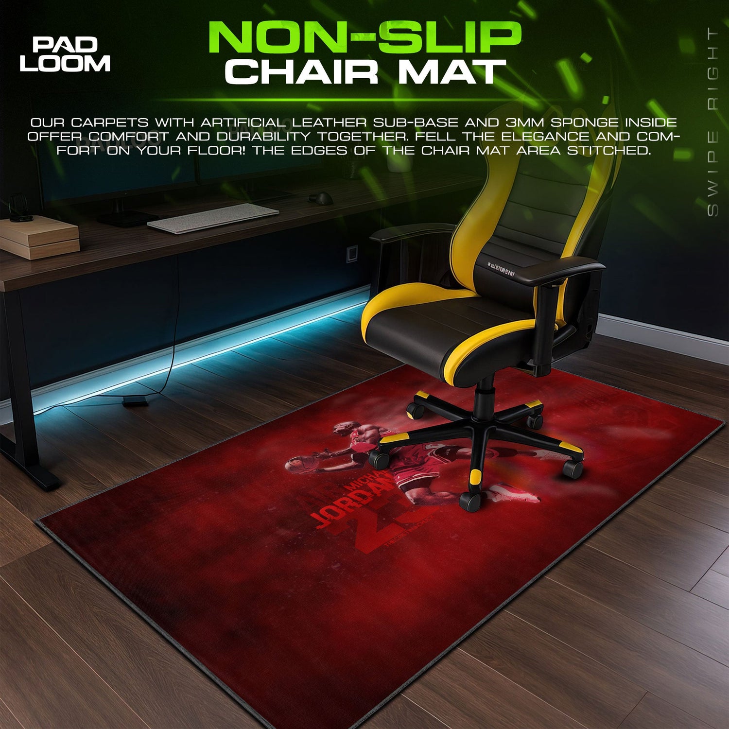 Michael Jordan Dunk Mouse Pad, Pop Culture Sports Gaming Desk Mat Padloom