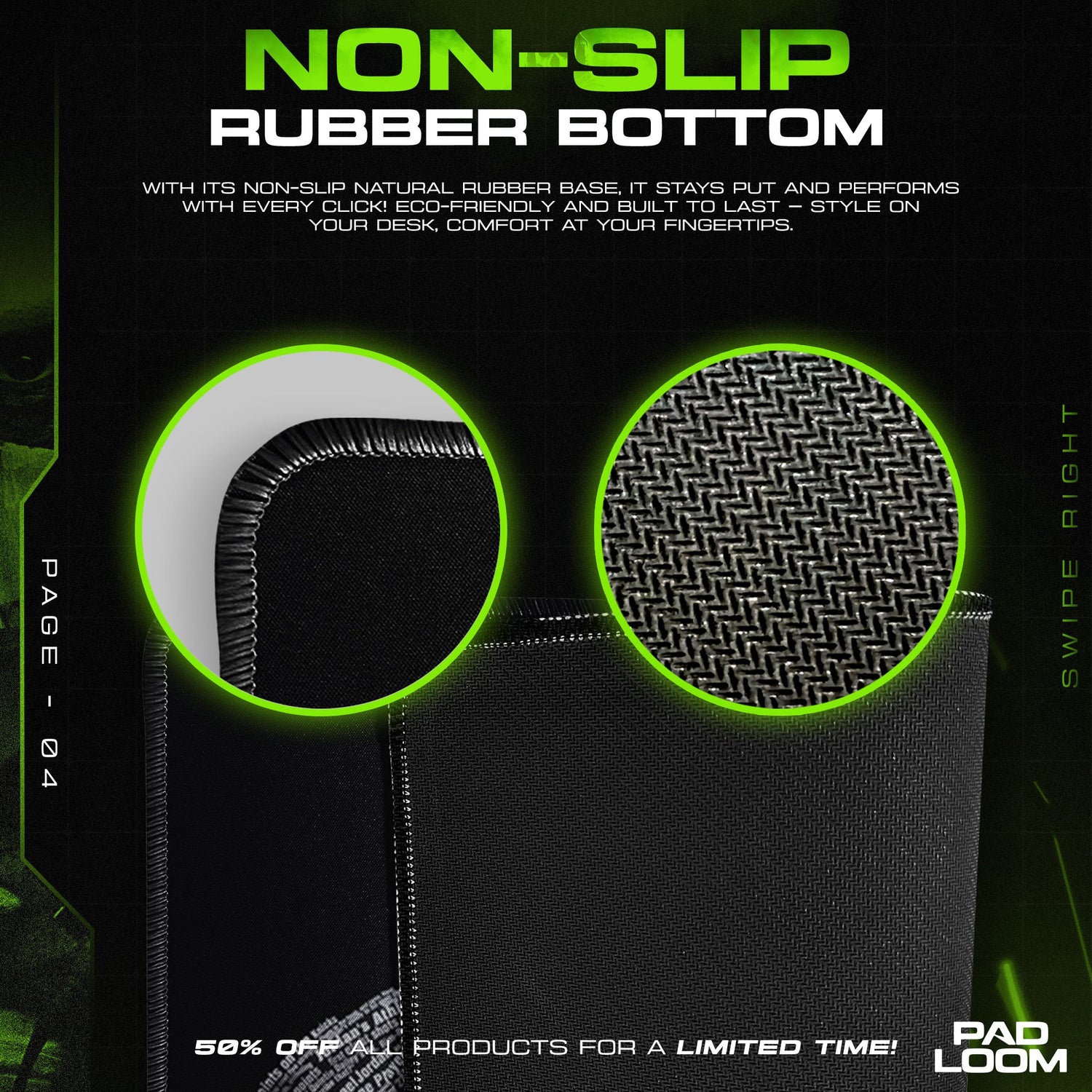 Michael Jordan Text Art Mouse Pad, Pop Culture Quote Gaming Desk Mat Padloom