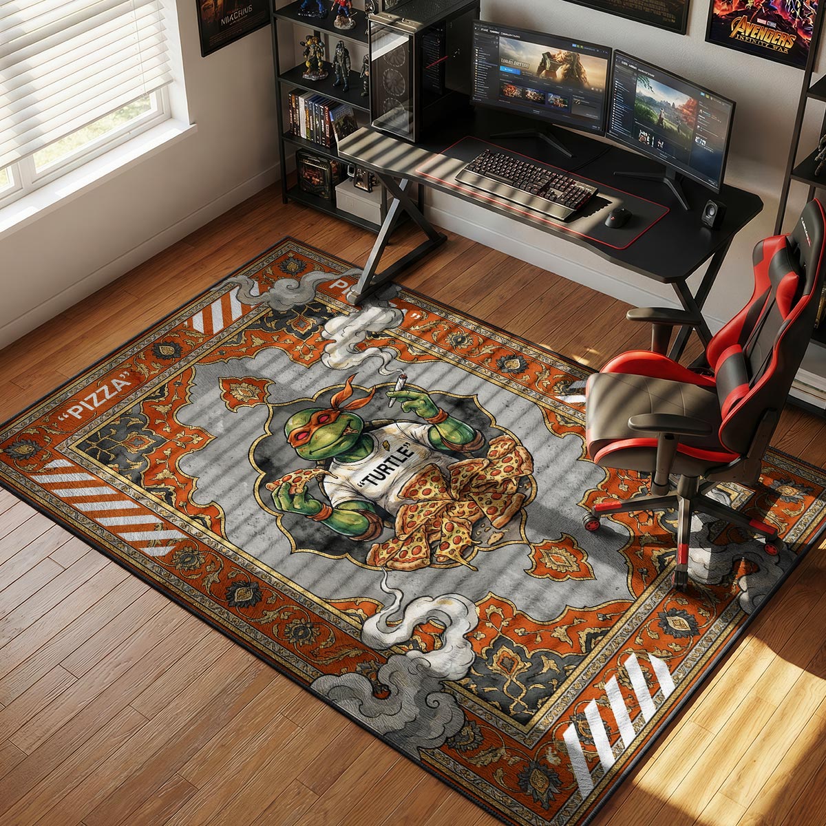TMNT Michelangelo Off-White Style Rug - Streetwear Floor Mat – Padloom