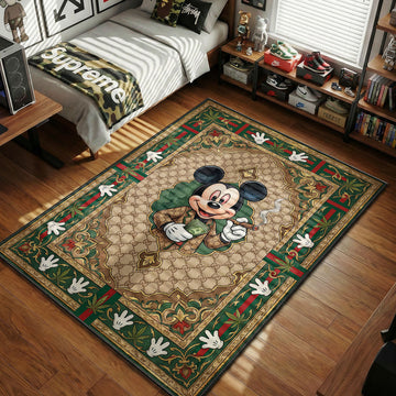 Mickey Mouse Gucci Monogram Rug - Luxury Floor Mat