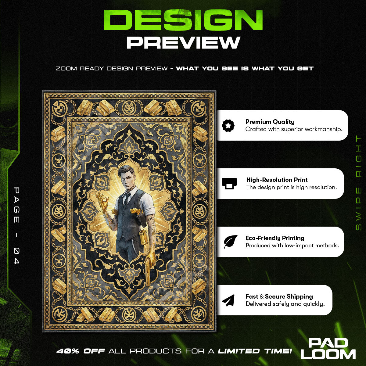 Midas Golden Touch Rug - Fortnite Chair Mat