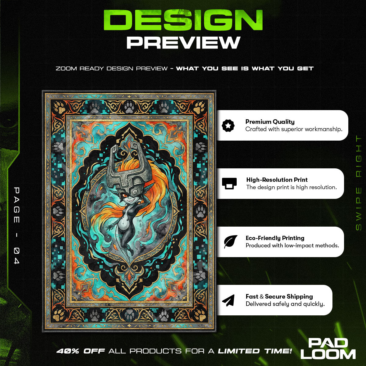 Midna Twilight Realm Rug - Zelda Chair Mat