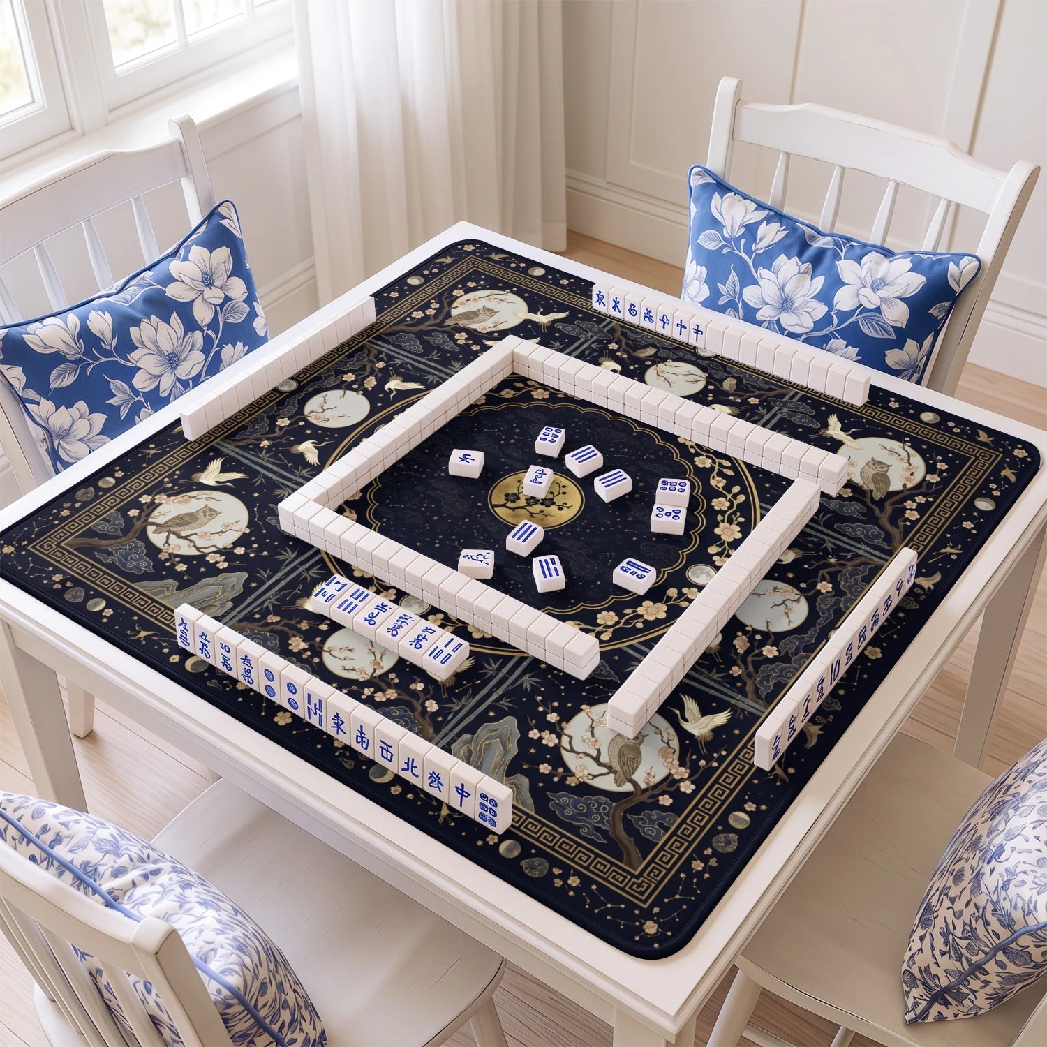 Midnight Owl Mahjong Mat - Mah Jongg Table Mat