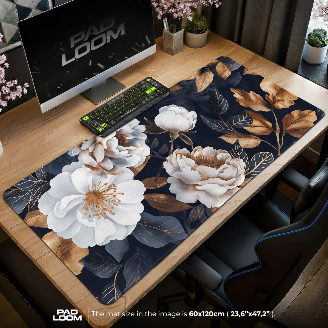 Regal Garden Mouse Pad - Vintage Estate Desk Mat Padloom