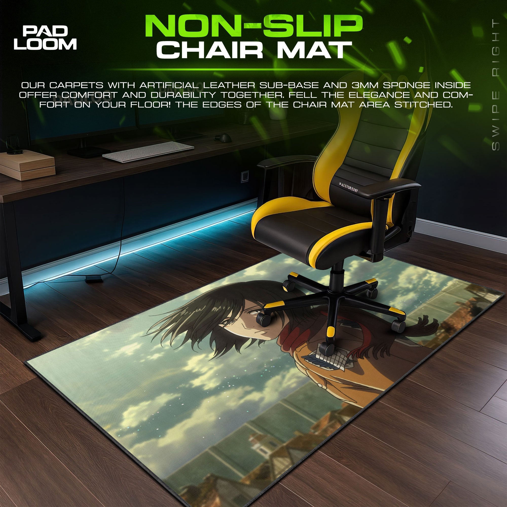 Mikasa Ackerman Mouse Pad - Wings of Freedom Anime Desk Mat Padloom