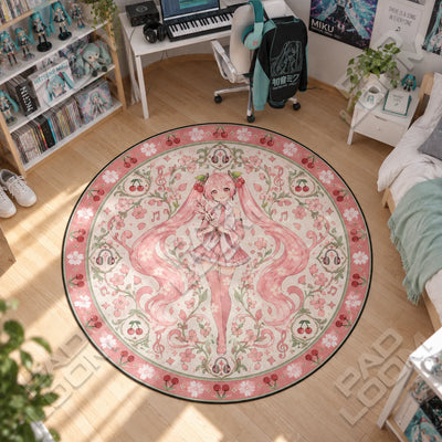 Miku Sakura Round Rug - Hatsune Miku Chair Mat