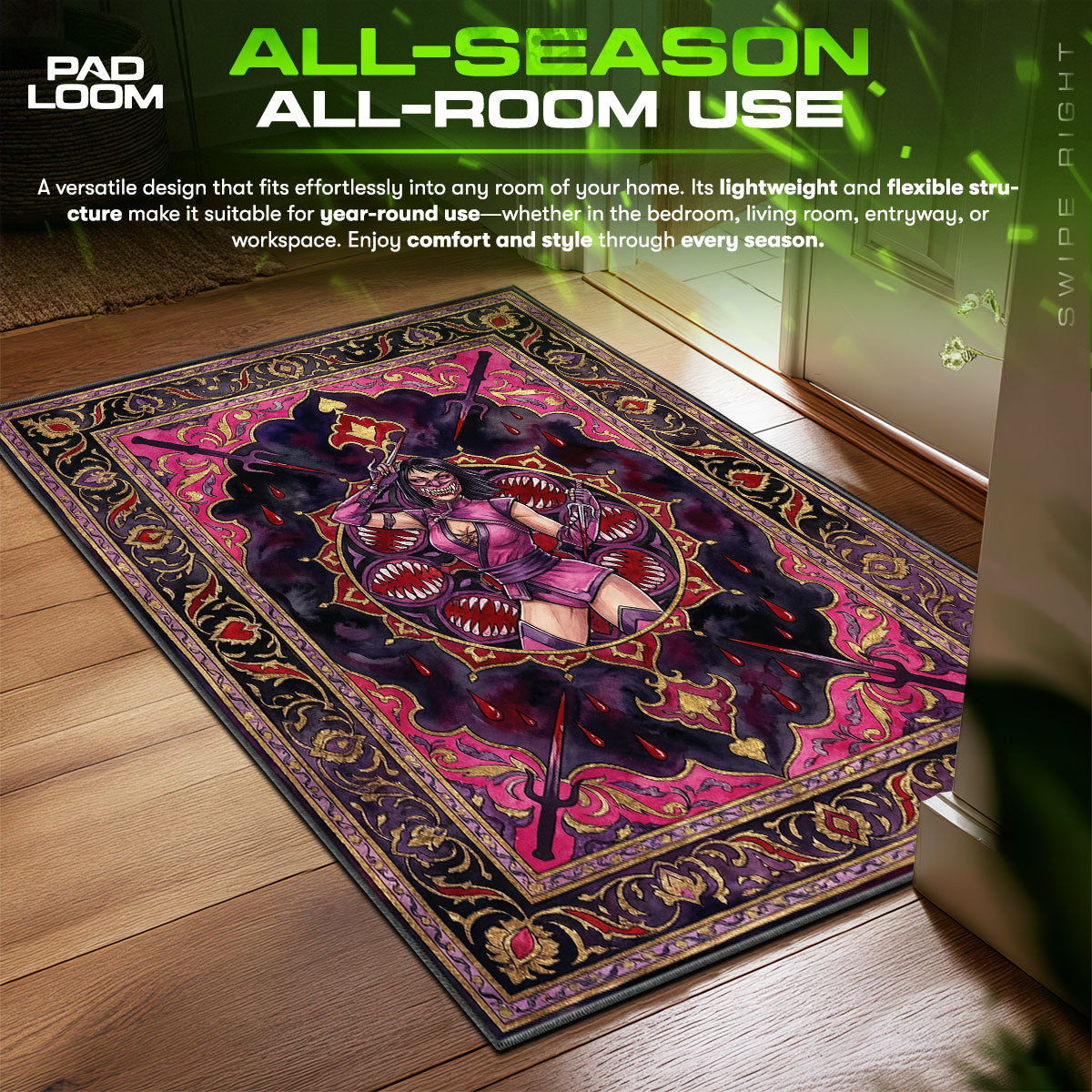 Mileena Sai Porträtteppich - Mortal Kombat Stuhlunterlage