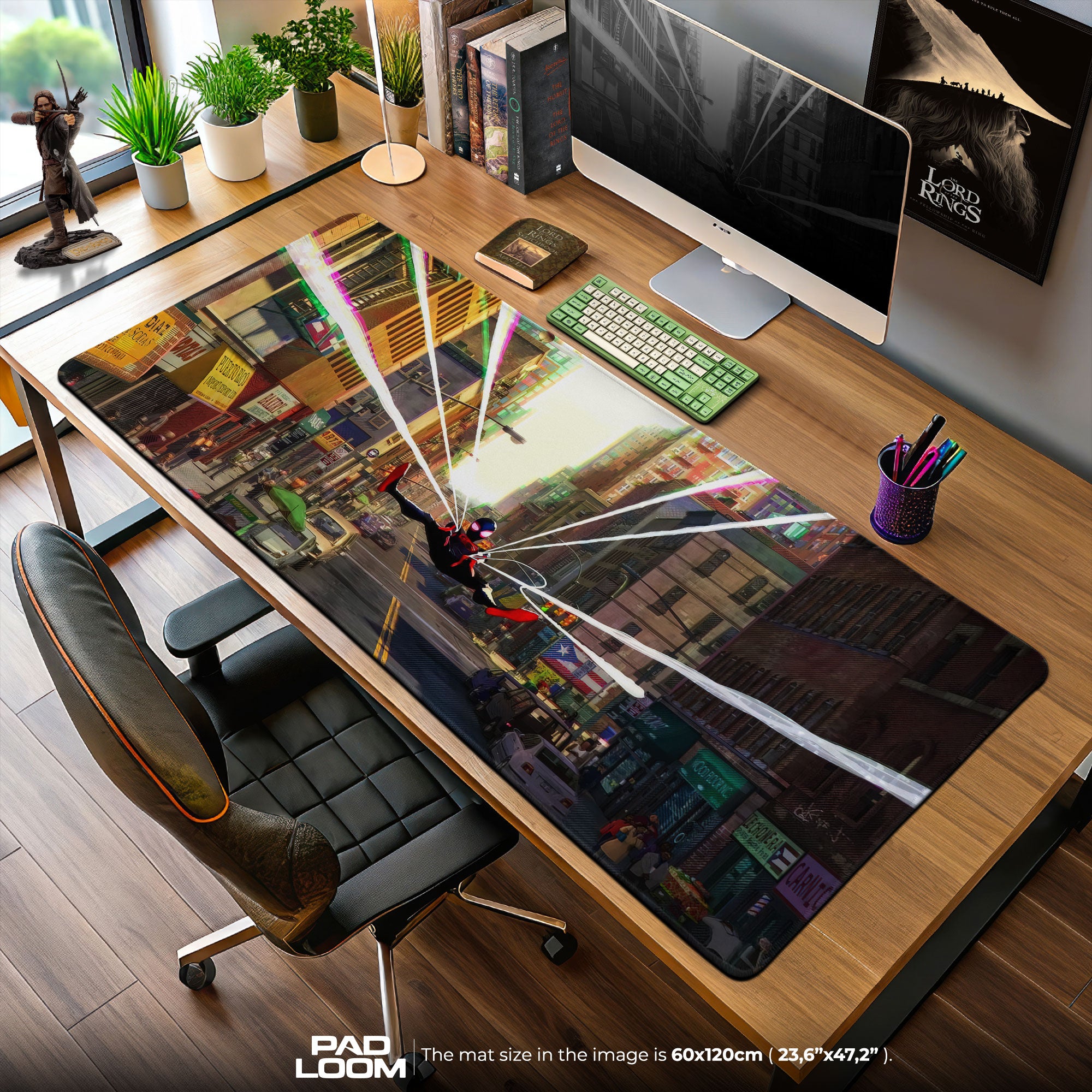 Miles Morales City Swing Mouse Pad, Spider-Verse Gaming Desk Mat