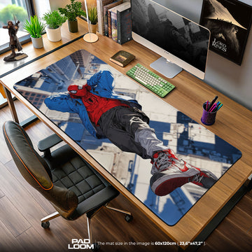 Miles Morales Leap Mouse Pad, Spider-Man City Swing Gaming Desk Mat