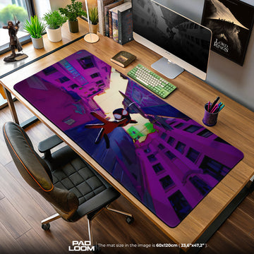 Miles Morales Swing City Mouse Pad, Spider-Verse Gaming Desk Mat