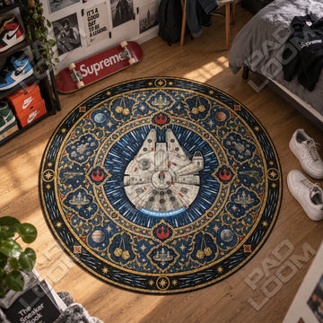 Millennium Falcon Hyperspace Round Rug - Star Wars Chair Mat