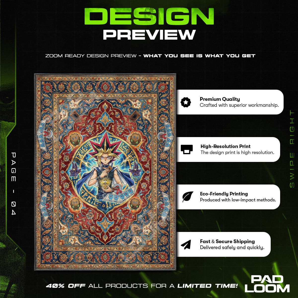 Millennium Puzzle Ancient Relic Rug - Yu-Gi-Oh! Chair Mat