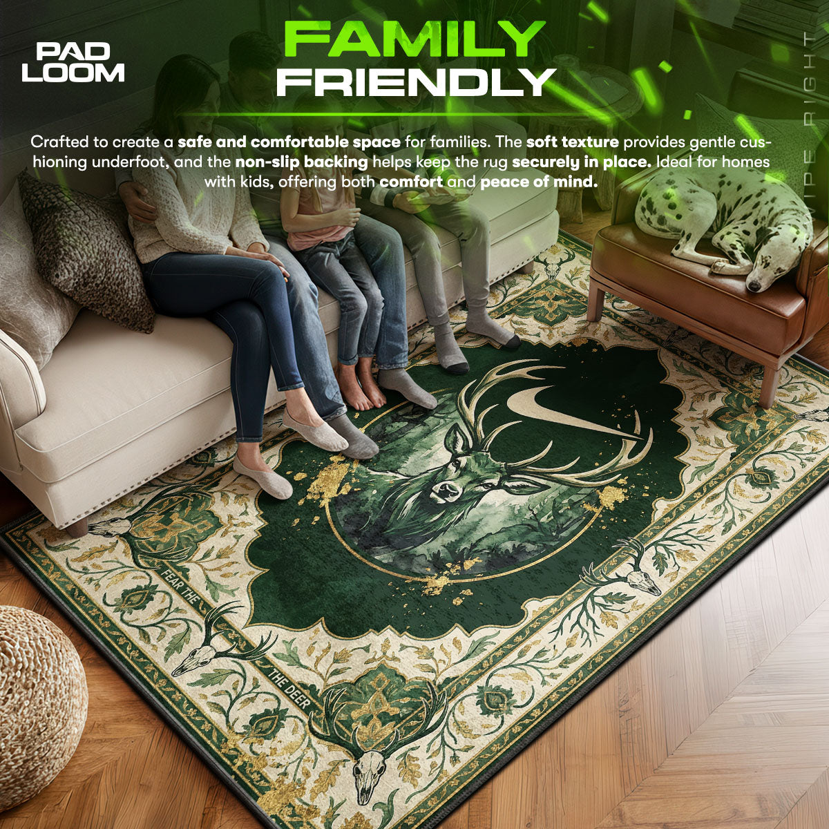 Milwaukee area rug showing full home decor artwork