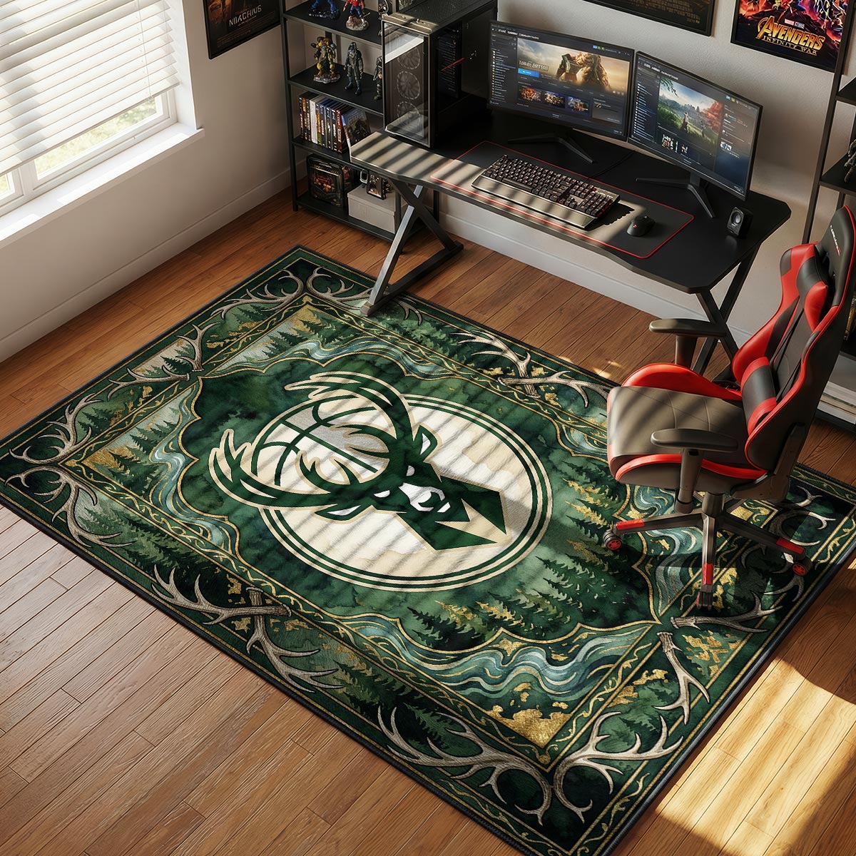 Milwaukee Bucks Forest Hype Floor rug — main product view