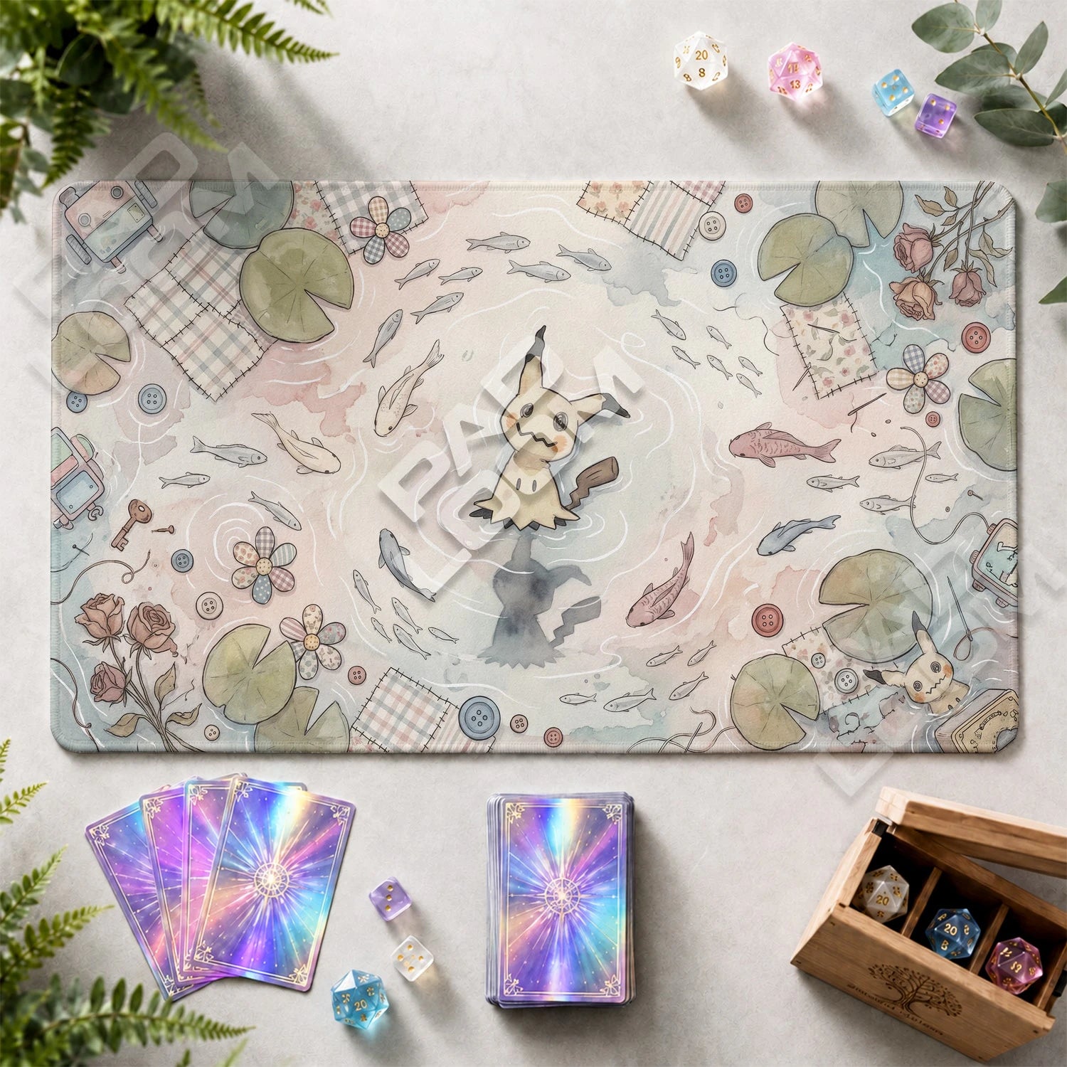 Mimikyu Pond Playmat - Pokemon TCG Mat - view 2
