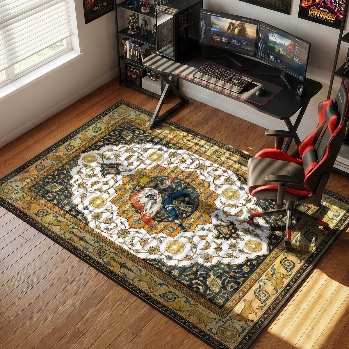 Yellow Flash Minato Rug - Naruto Shippuden Chair Mat