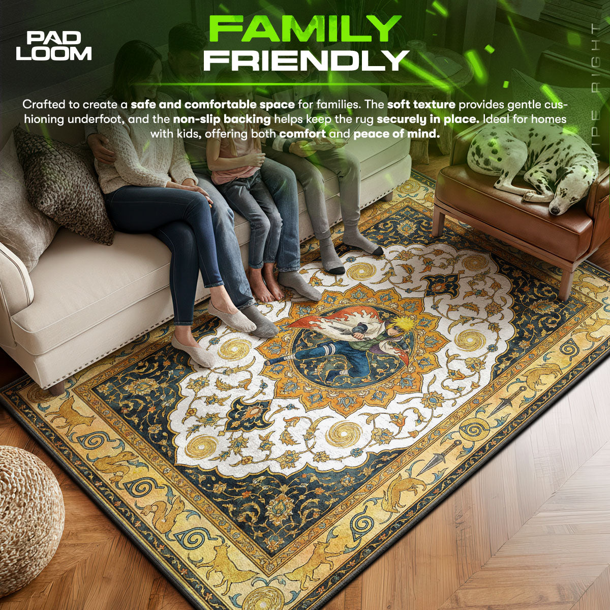 Yellow Flash Minato Rug - Naruto Shippuden Chair Mat