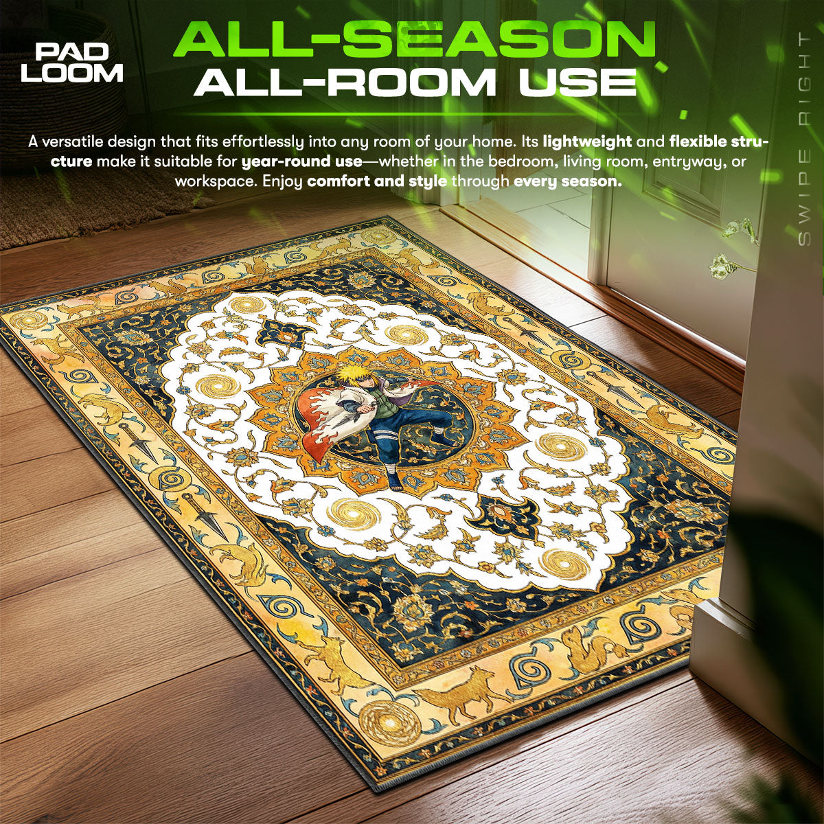 Yellow Flash Minato Rug - Naruto Shippuden Chair Mat