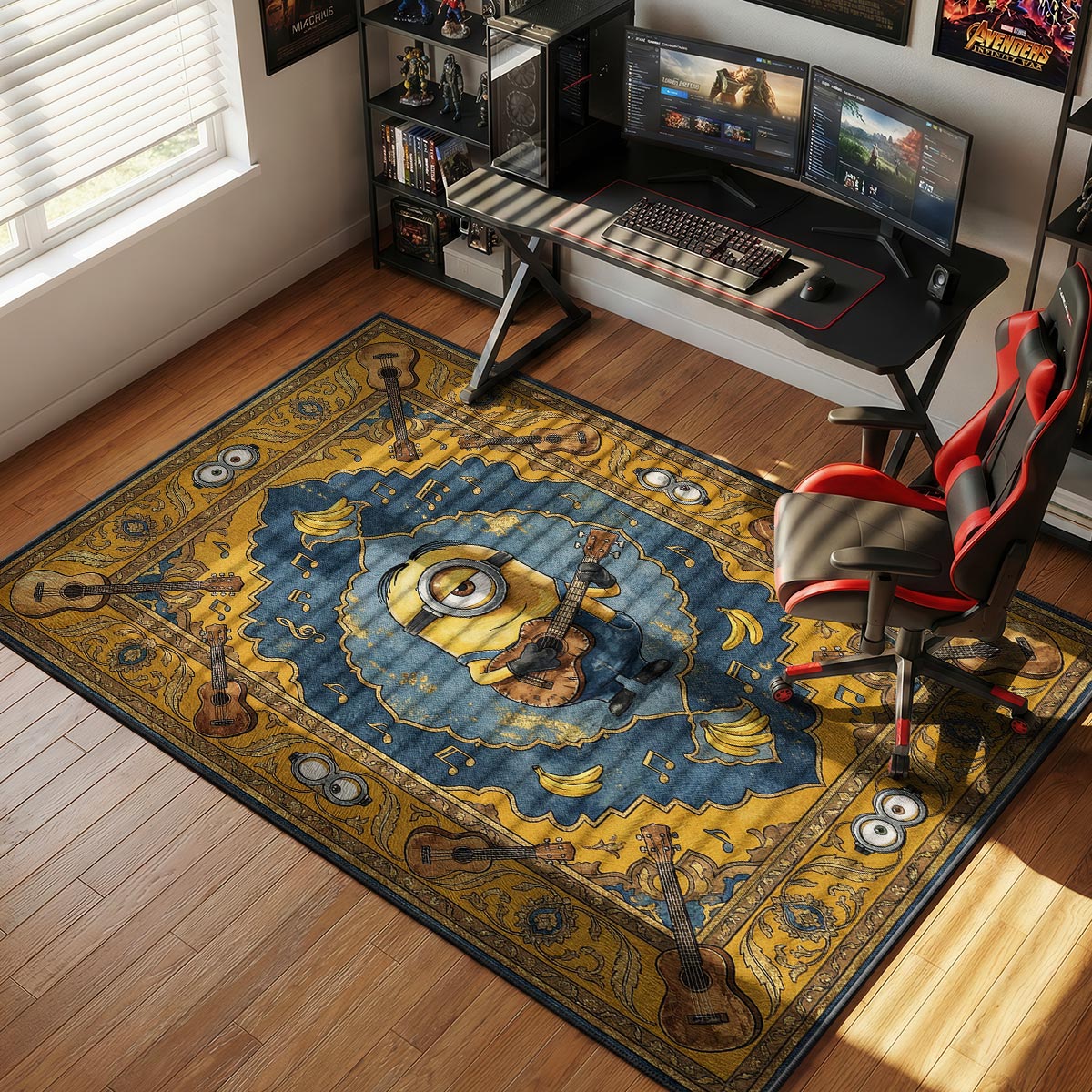 Minions Guitar Music Kids rug — main product view