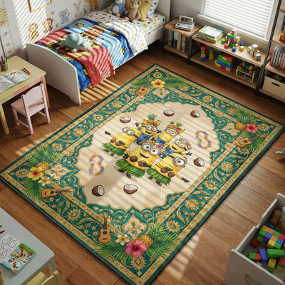 Minions Hawaiian Luau Party Rug - Kids Mat