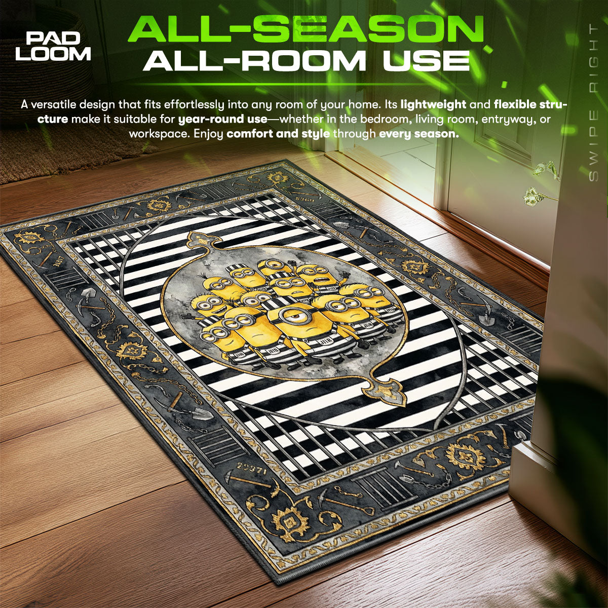 Minions Prison Escape Kids fan rug — premium quality print