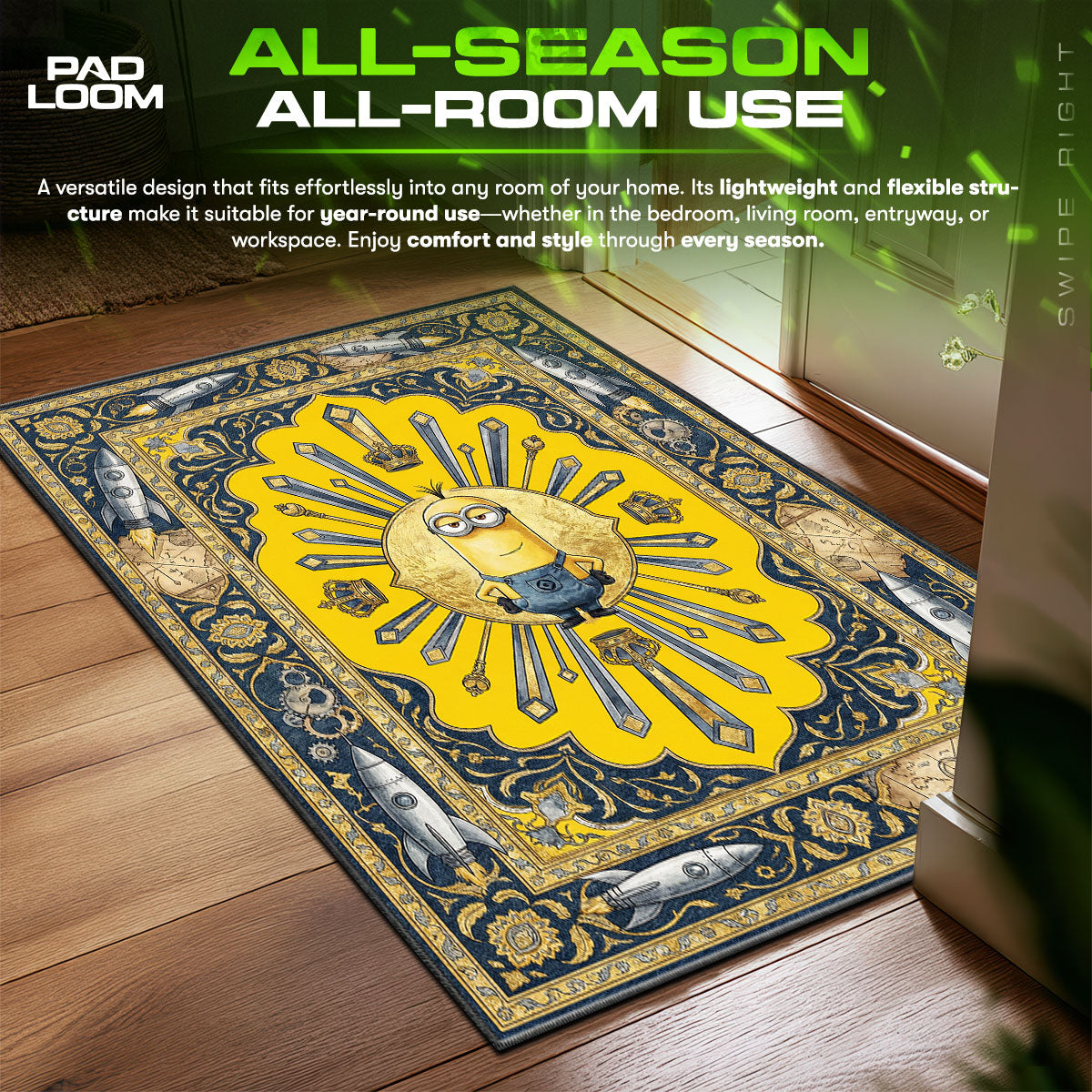 Minions Rocket Kids fan rug — premium quality print