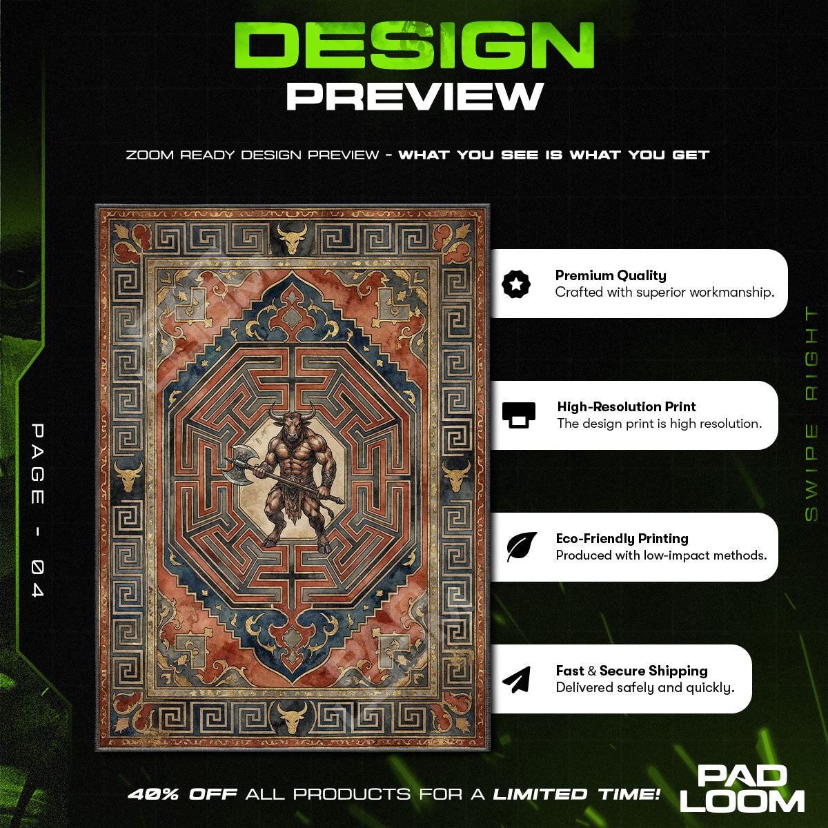 Minotaur Labyrinth Greek Mythology Area rug — main product view