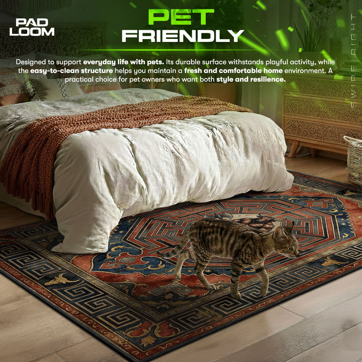 Minotaur Labyrinth themed area rug for home decor fans