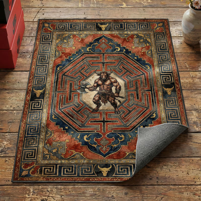 Minotaur Labyrinth Rug — Greek Mythology Area Rug