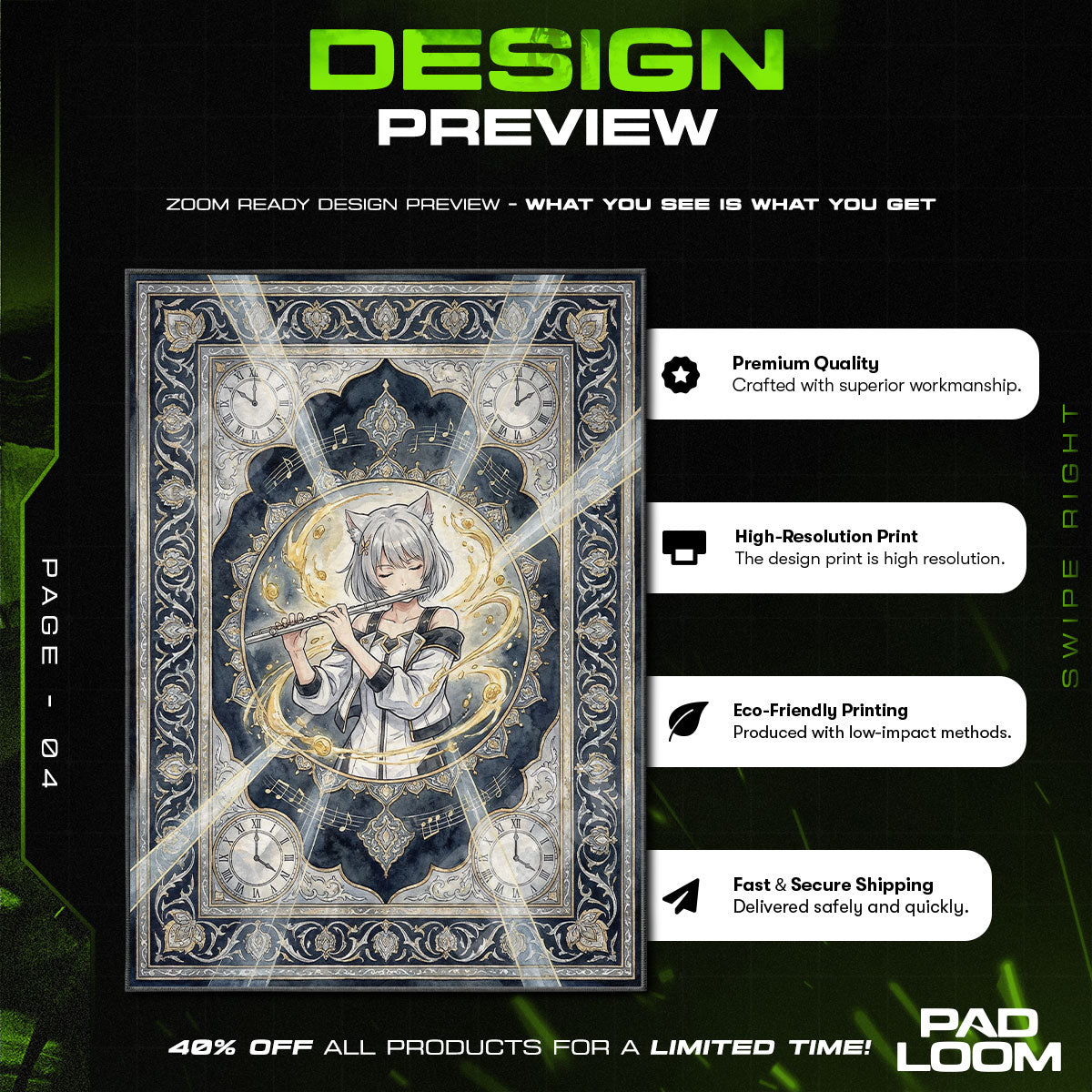 Mio Off-seer Melody Rug - Xenoblade Chair Mat