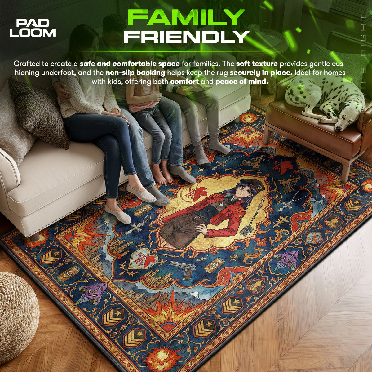 Misato Katsuragi Taktischer Kommandanten-Teppich - Evangelion Stuhlunterlage