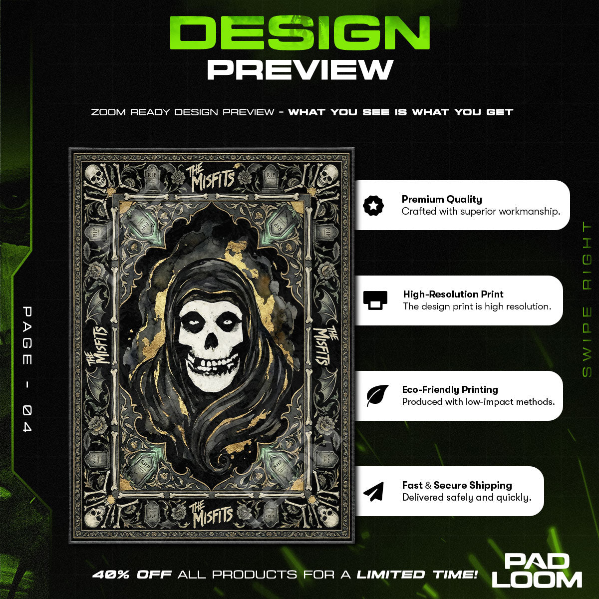 Misfits Crimson Ghost Punk Area rug — main product view