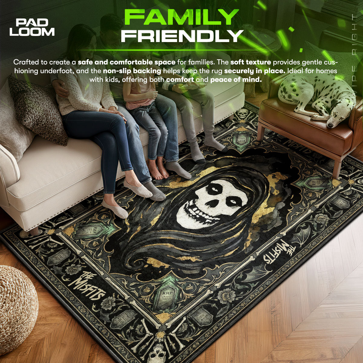 Area character design printed on rug
