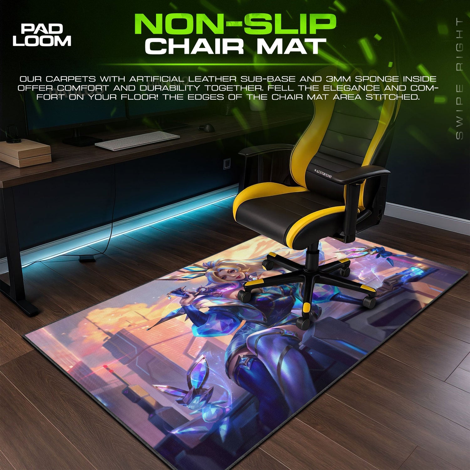 Miss Fortune Crystal City Mouse Pad, League Prestige Gaming Desk Mat Padloom