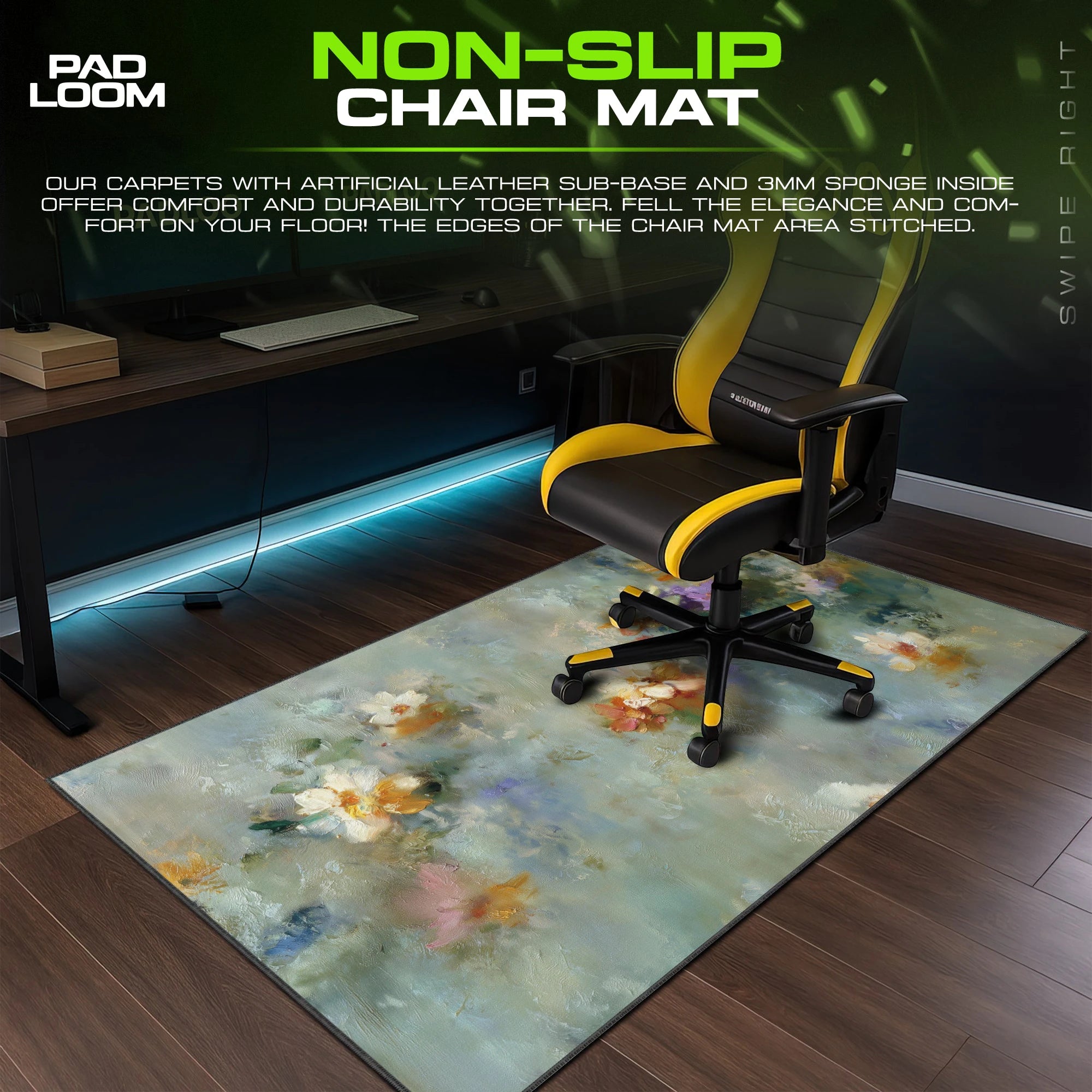 Misty Meadow Blooms Mouse Pad - Oil Painting Desk Mat