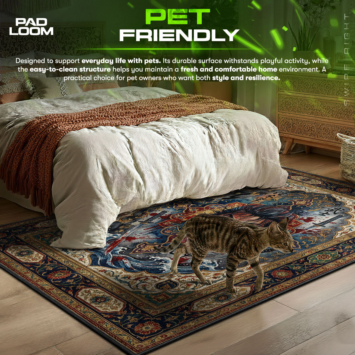 Miyamoto Musashi Bloodied Portrait Rug - Vagabond Chair Mat