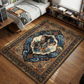 Miyamoto Musashi and main cast montage with katanas and japanese waves area rug and floor mat