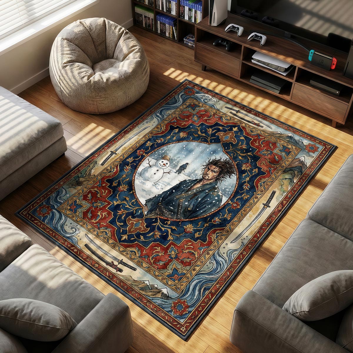 Miyamoto Musashi Snowman Rug - Vagabond Chair Mat
