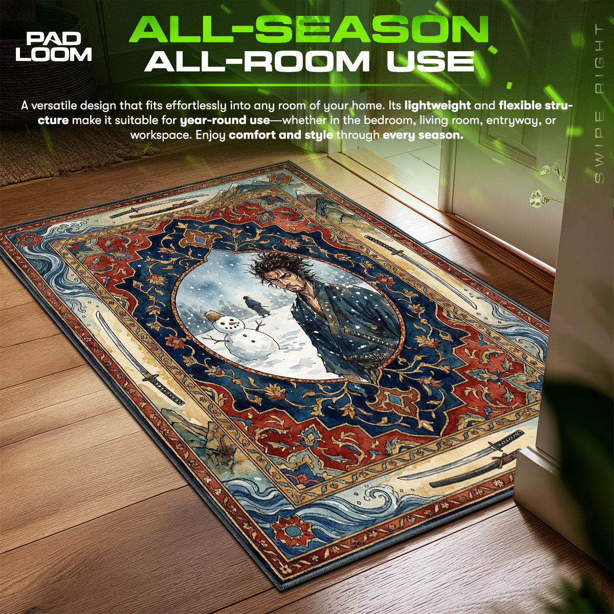 Miyamoto Musashi Snowman Rug - Vagabond Chair Mat