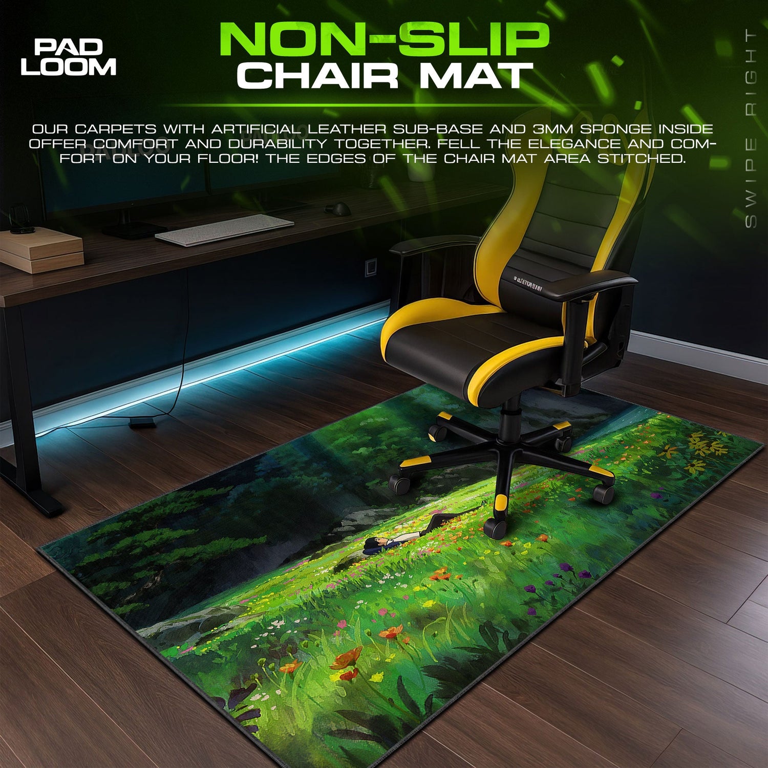 Miyazaki Mouse Pad, Meadow Daydream Anime Desk Mat Padloom